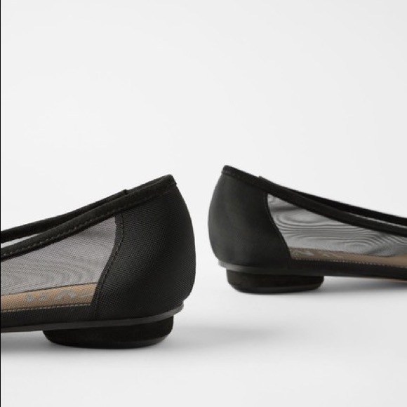 ZARA Pointed Cap Toe Ballet Flats ~Size 7-7.5 - Picture 4 of 8